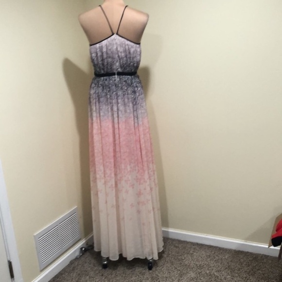 Badgley Mischka Twirling Butterfly Maxi Gown Formal Dress Size 12 Cream - Picture 4 of 11